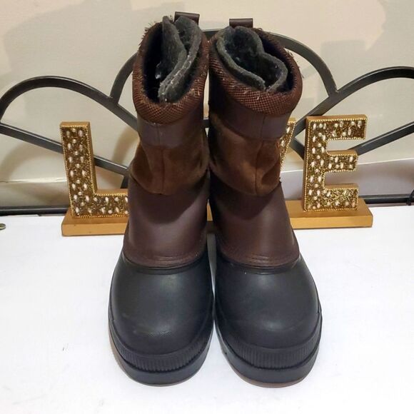 Steel Shank Men Black Brown Leather/Wool Waterproof Work Boots Sz 7 - Picture 2 of 12